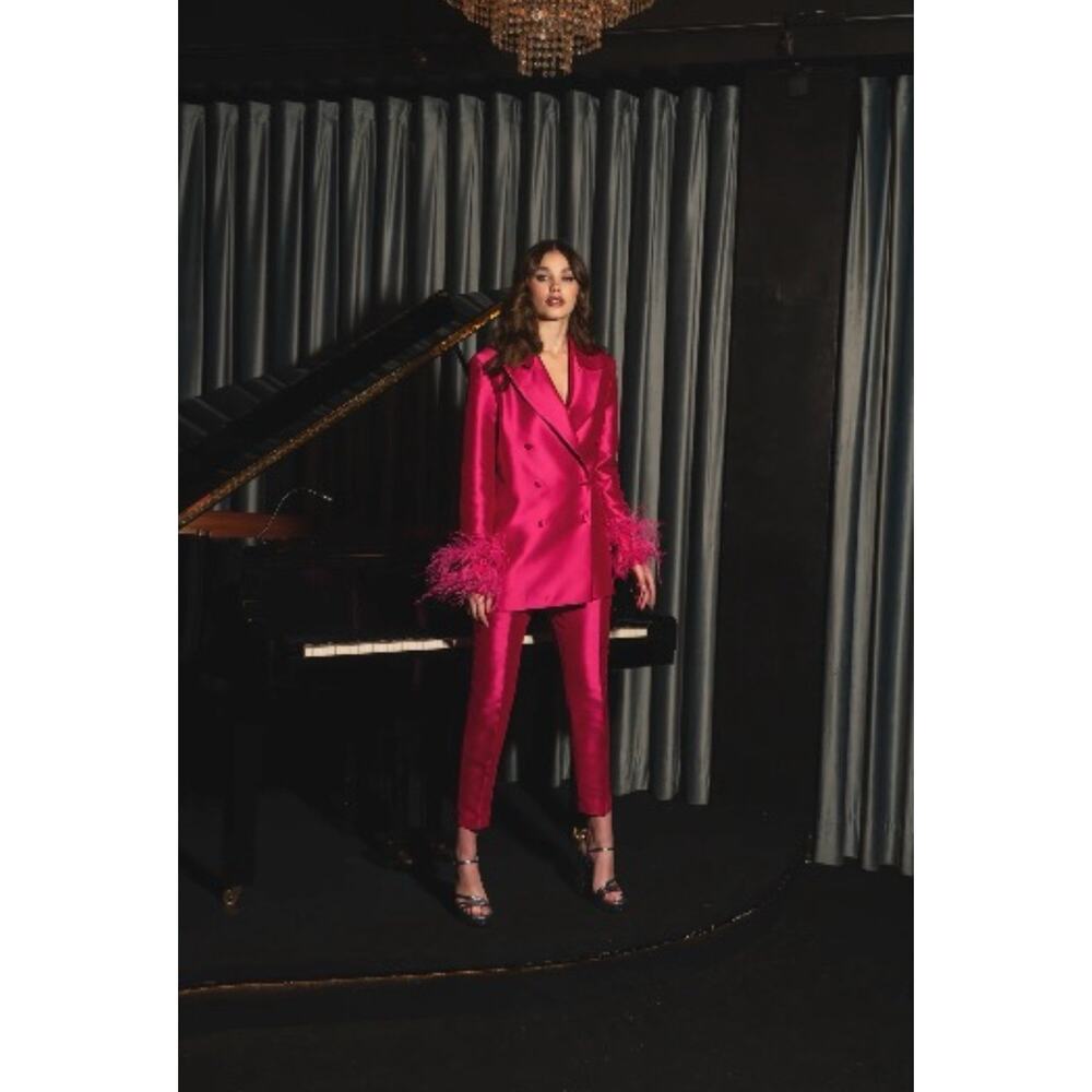 Kaoa Pink Fushia High Rise Trousers Pants 40 US 8